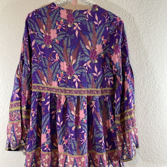 SHEIN Boho Floral Print V-Neck Maxi Flowy Dress Size Small - Picture 6 of 11